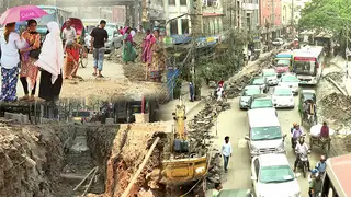 গরমে নগরবাসীর কষ্ট বাড়িয়েছে সড়কের খোঁড়াখুঁড়ি